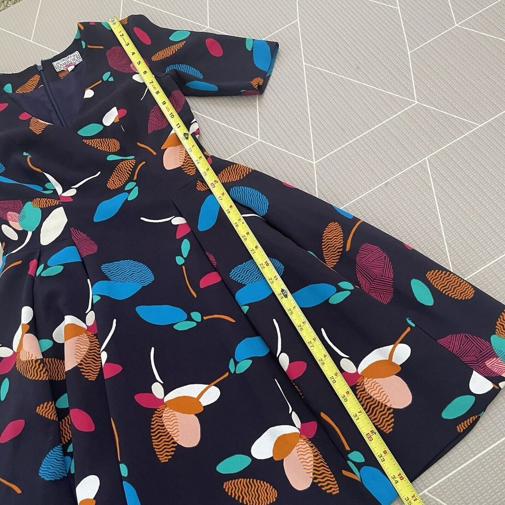 Anthropologie Asymmetrical Dress - Multicolor Leaf Print - Picture 6 of 8